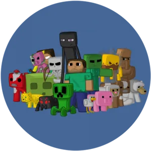 Minecraft Characters Gathering PNG Image