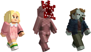 Minecraft Characters Walking PNG Image