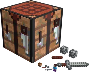 Minecraft_ Crafting_ Table_and_ Tools PNG Image