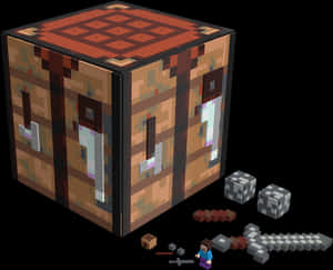 Minecraft_ Crafting_ Table_and_ Tools PNG image with transparent background