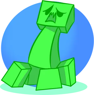 Minecraft Creeper Cartoon PNG Image