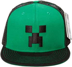 Minecraft Creeper Face Cap PNG Image