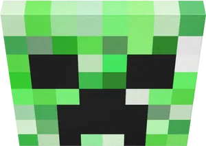 Minecraft Creeper Face Closeup PNG Image