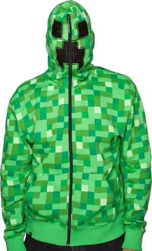 Minecraft Creeper Hoodie Costume PNG Image