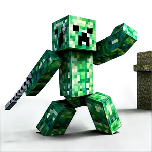 Minecraft Creeper In Battle Png 2 PNG Image