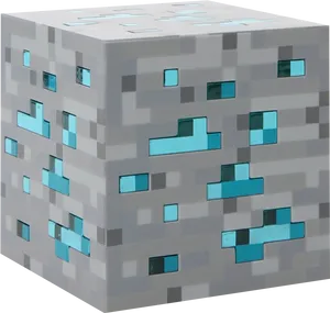 Minecraft Diamond Ore Block PNG Image