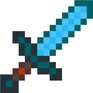 Minecraft Diamond Sword Graphic PNG Image