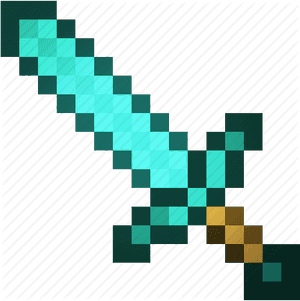 Minecraft Vector - Minecraft Diamond Sword Icon PNG