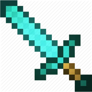 Minecraft Diamond Sword Graphic PNG Image