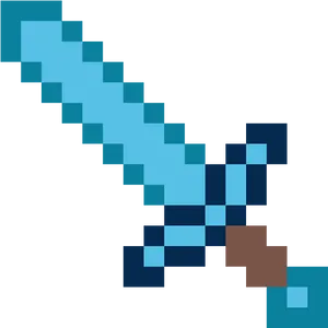 Minecraft Diamond Sword Graphic PNG Image