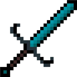 Minecraft Diamond Sword Graphic PNG Image