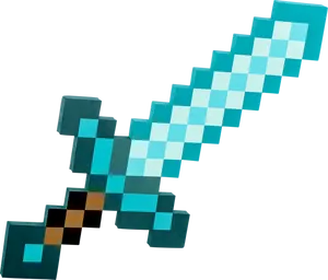 Minecraft Diamond Sword Graphic PNG Image