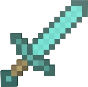 Minecraft Diamond Sword Graphic PNG Image