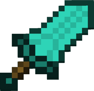 Minecraft Emerald Sword Png For Kids - Diamond Sword Minecraft Png PNG