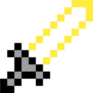 Minecraft_ Gold_ Sword_ Pixel_ Art PNG Image