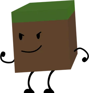 Minecraft_ Grass_ Block_ Anthropomorphized.png PNG Image