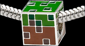 Minecraft Grass Block Pendant PNG image with transparent background