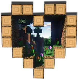 Minecraft_ Heart_ Shaped_ Portal_ Frame PNG Image