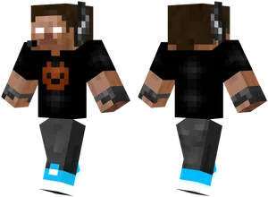 Minecraft Herobrine Character Model PNG Image