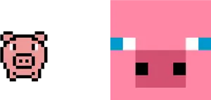 Minecraft_ Pig_ Comparison PNG Image