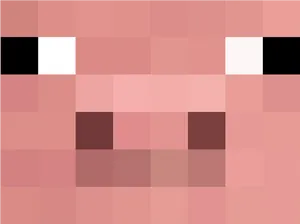 Minecraft Pig Face Pixel Art PNG Image