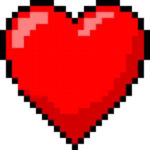 Minecraft Pixel Heart Icon PNG Image