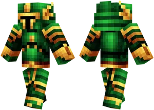 Minecraft_ Skin_ Green_ Warrior PNG Image