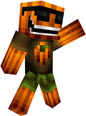 Minecraft Skin Pumpkin Head Character PNG Image