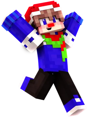 Minecraft Skin Santa Hat Character PNG Image