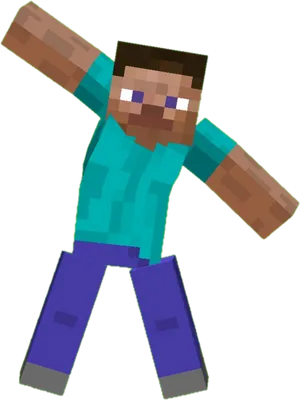 Minecraft_ Steve_ Character_ Pose PNG Image