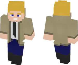 Minecraft Style Character Model PNG Image