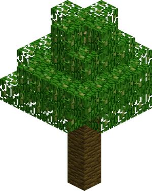Minecraft Style Pixelated Tree PNG image with transparent background