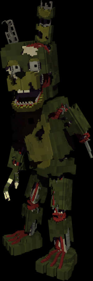 Minecraft_ Zombie_ Giant_ Render PNG image with transparent background