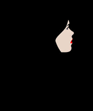 Minimalist Beauty Profile Art PNG