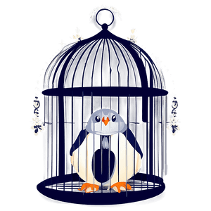 Minimalist Birdcage Design PNG flu1 PNG