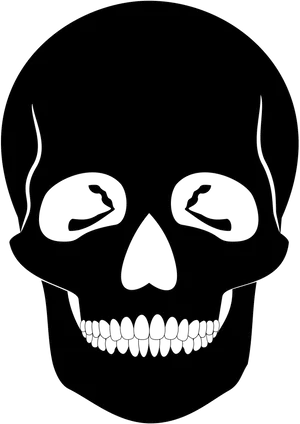 Minimalist Black Skull Graphic PNG Image