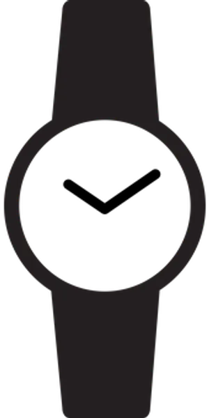 Minimalist Black Smartwatch Silhouette PNG Image