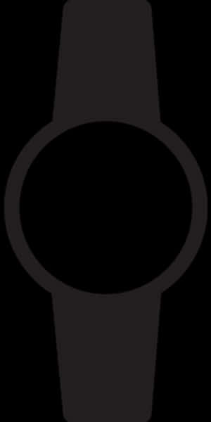 Minimalist Black Smartwatch Silhouette PNG image with transparent background
