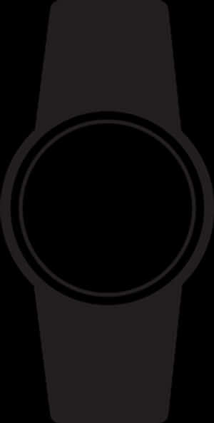 Minimalist Black Watch Silhouette PNG with transparent background