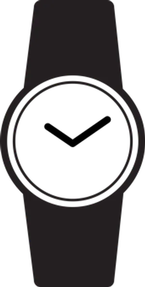 Minimalist Black Watch Silhouette PNG Image