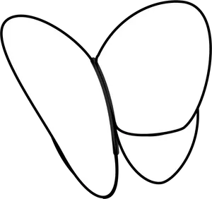 Minimalist Blackand White Butterfly Illustration PNG Image