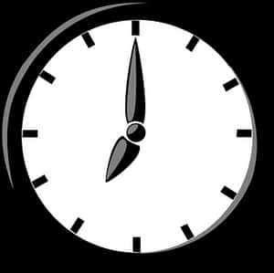 Minimalist Blackand White Clock PNG image with transparent background