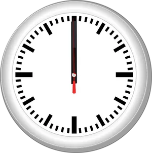 Minimalist Blackand White Clock Face PNG Image