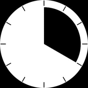 Minimalist Blackand White Clock Graphic PNG image with transparent background
