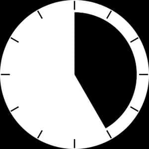 Minimalist Blackand White Clock Graphic PNG image with transparent background