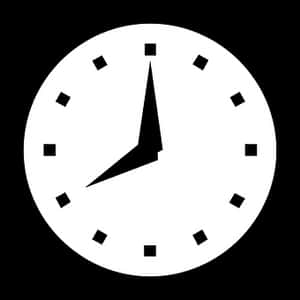 Minimalist Blackand White Clock PNG image with transparent background