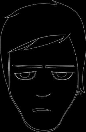 Minimalist Blackand White Face Sketch PNG image with transparent background