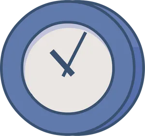 Minimalist Blueand White Clock PNG Image