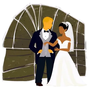 Minimalist Bride And Groom Png 06262024 PNG Image