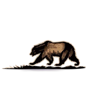 Minimalist California Bear Logo Png 40 PNG Image